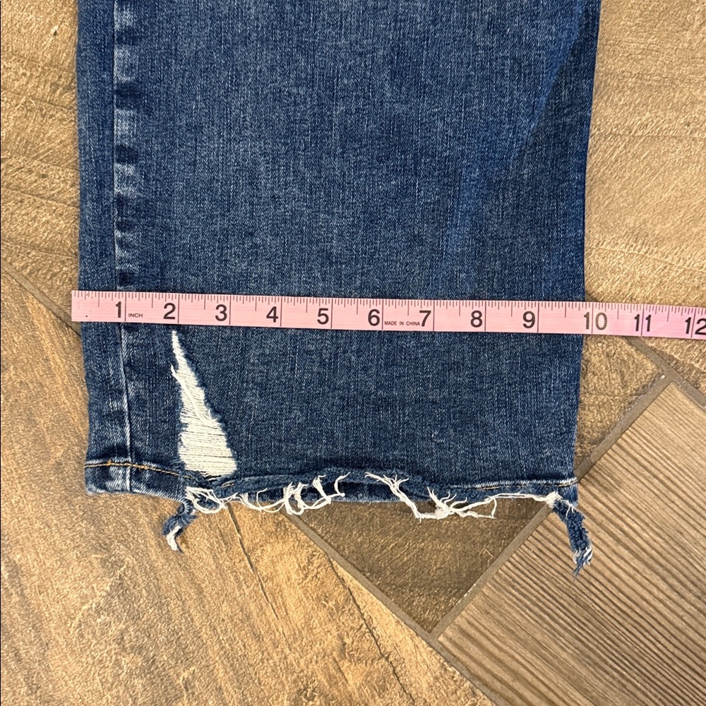 Flying Monkey High Waist Distressed Crop Jeans Size 26 | Pleated Wide Leg - Picture 12 of 12